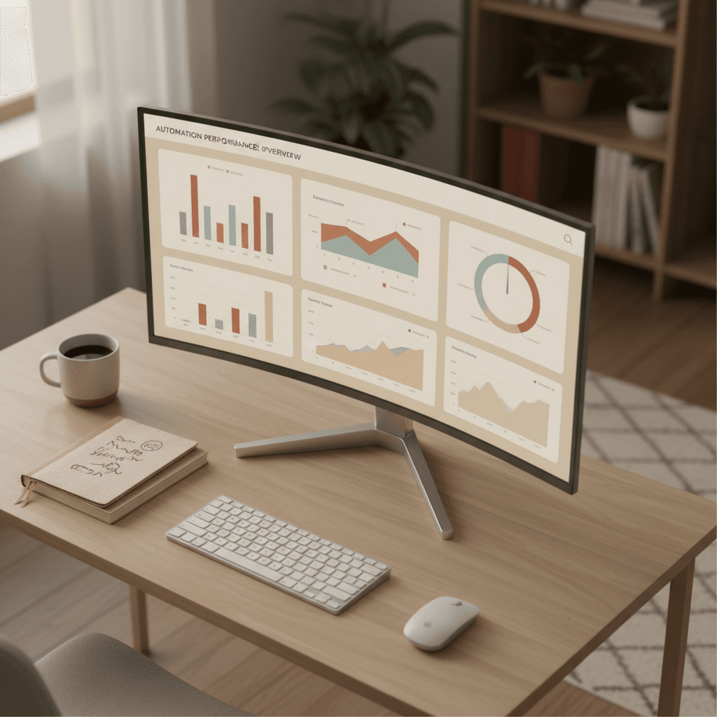 Monitoring automation performance metrics and results